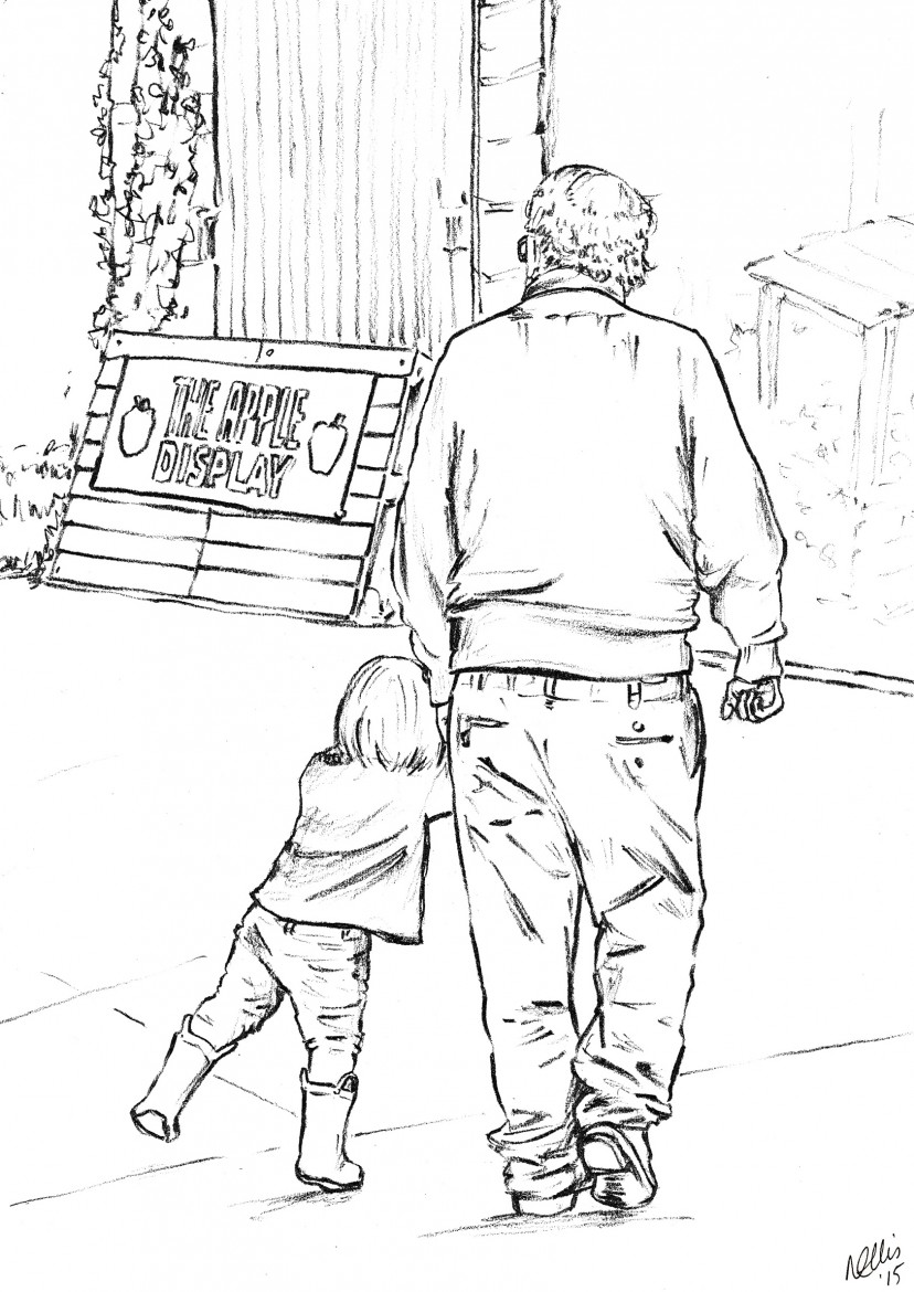 girl illustration yellow boots grandad love cherished moment