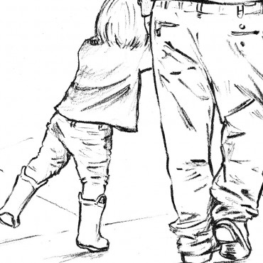 girl illustration yellow boots grandad love cherished moment